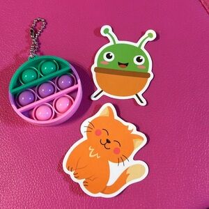 Stickers and Pop It Keychain